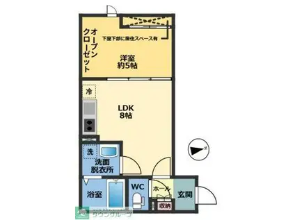 メゾン・ドゥ・アッシュ松戸II(1LDK/3階)の間取り写真