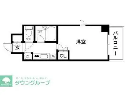 スカイコート品川大崎(1K/4階)の間取り写真