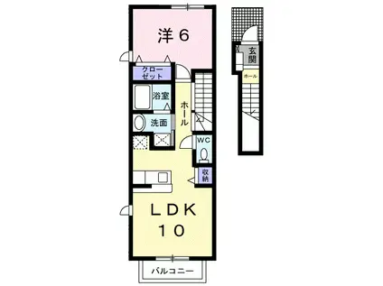 プリマベーラ(1LDK/2階)の間取り写真