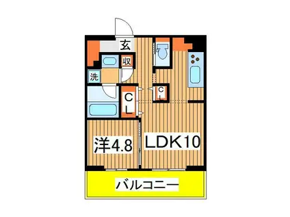 ART RESIDENCE IN KASHIWA-NO-HA(1LDK/1階)の間取り写真
