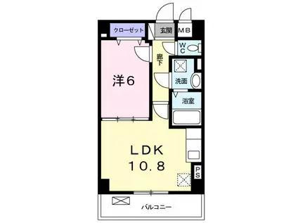 エトワールIII(1LDK/3階)の間取り写真