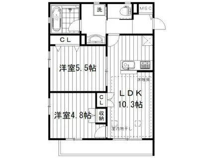 高円寺南5丁目メゾン(2LDK/2階)の間取り写真