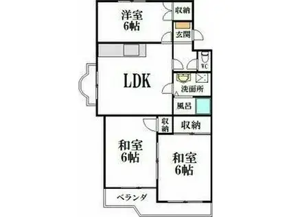 ファミールTOSHI(3LDK/3階)の間取り写真