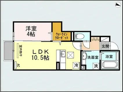 COCO&LEO(1LDK/1階)の間取り写真