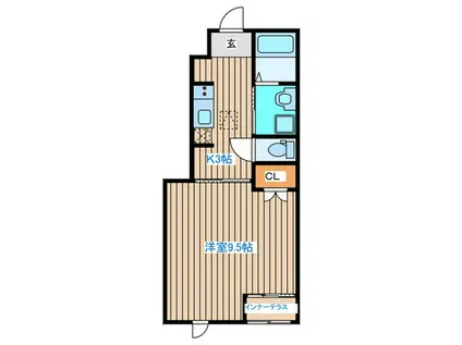 ノーブルコートオノダ(1K/1階)の間取り写真