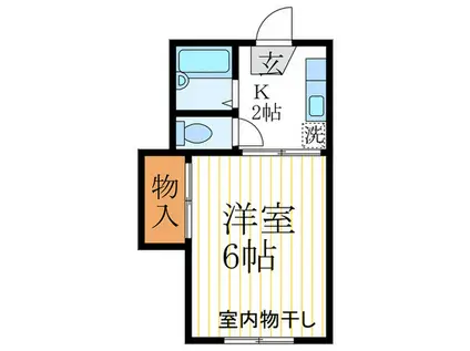 フォーブル牧(1K/1階)の間取り写真