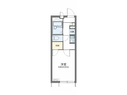 レオパレスプリムヴェール(1K/2階)の間取り写真