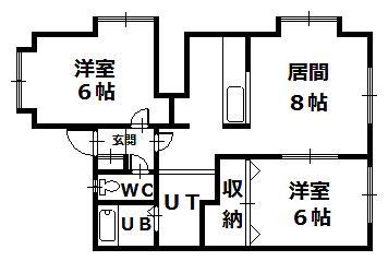 MSクレーン(2LDK/1階)の間取り写真