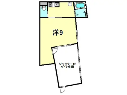 グランシャルム芦屋(1K/1階)の間取り写真