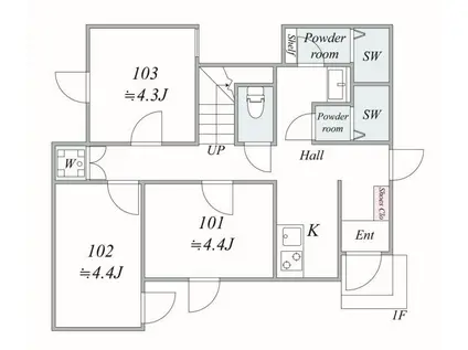 LIB.東高円寺(ワンルーム/1階)の間取り写真