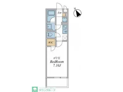 ウィンドテラス南八幡(1K/1階)の間取り写真