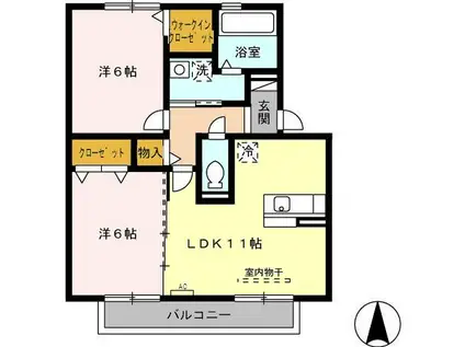 ソルジェンテ(2LDK/2階)の間取り写真