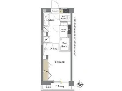 自由が丘第2コーポ(1DK/1階)の間取り写真