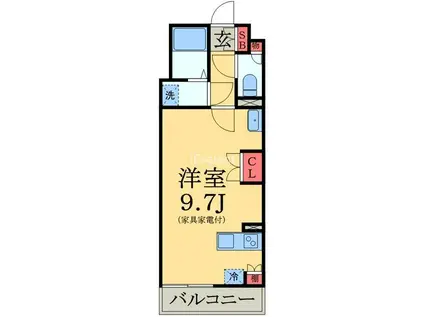 LNメイトユウコウ(ワンルーム/2階)の間取り写真