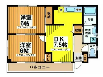 ストークAT(2DK/2階)の間取り写真