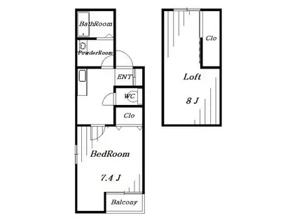 アルコープYOU(1K/1階)の間取り写真