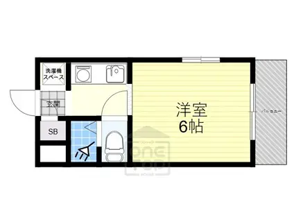 ジョイフル富田(1K/4階)の間取り写真