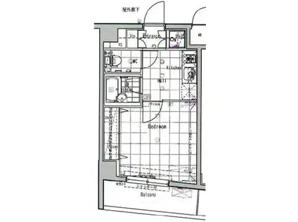 スパシエルクス 光が丘(1K/1階)の間取り写真