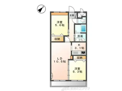 ガイナー(2LDK/1階)の間取り写真