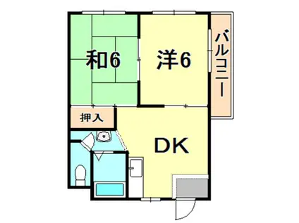 Nビレッジ(2DK/4階)の間取り写真