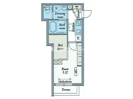 MY STYLE VINTAGE 町屋(1K/1階)の間取り写真