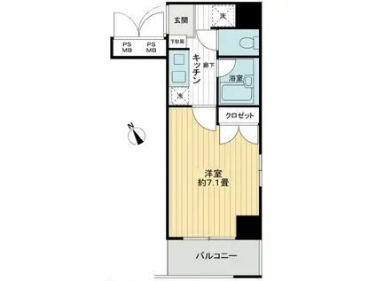 メインステージ秋葉原駅前(1K/5階)の間取り写真