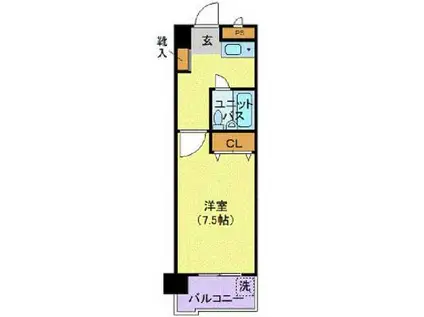 グランシャルム葛西(1K/10階)の間取り写真