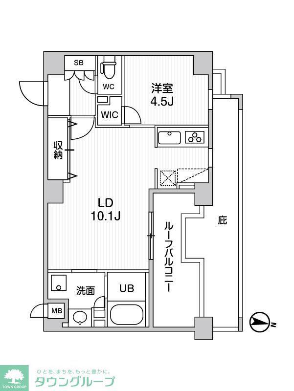ALTERNA菊川II(1LDK/7階)の間取り写真