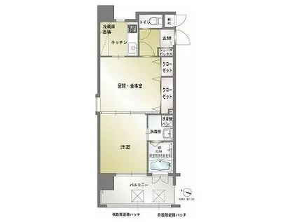 エンクレスト薬院II(2K/3階)の間取り写真