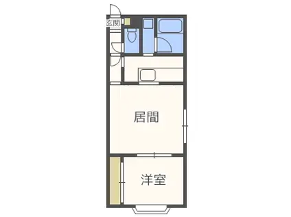 サンライト豊平(1LDK/4階)の間取り写真