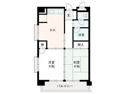 プロスパー85(2DK/2階)の間取り写真