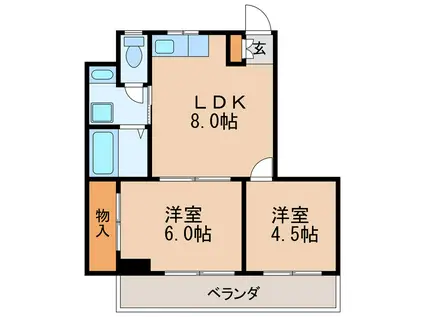 第2オーシャンビル(2LDK/6階)の間取り写真