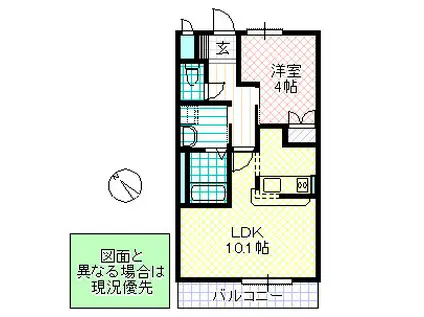 MAISON DE CHOU-CHOU(1LDK/1階)の間取り写真