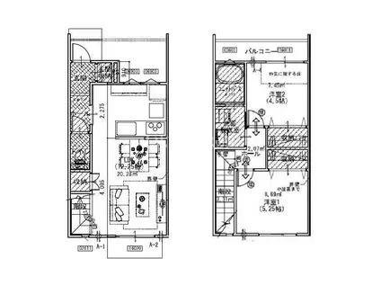 上田町アパート(2LDK/2階)の間取り写真
