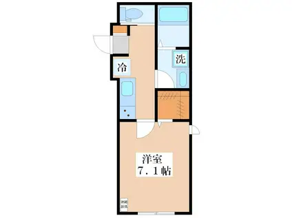 ESPACIO NH(1K/2階)の間取り写真