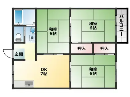 パインコート1986(3DK/2階)の間取り写真