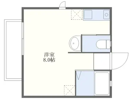 クリアハウス(ワンルーム/2階)の間取り写真