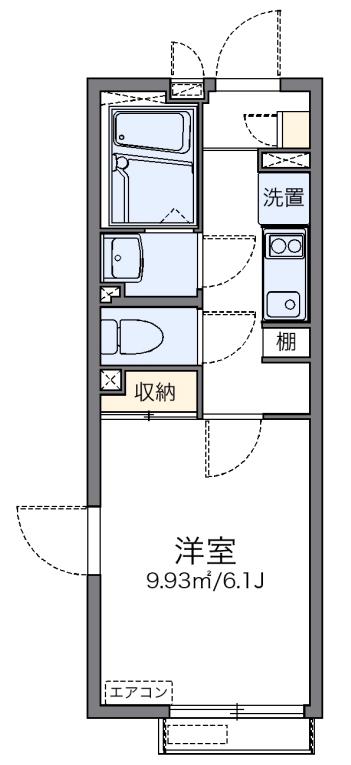 グリーン下石神井(1K/1階)の間取り写真