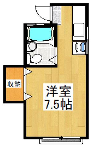 ハイツONO(ワンルーム/2階)の間取り写真