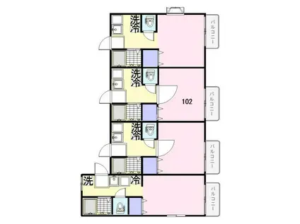 2ND PLANET(1K/1階)の間取り写真