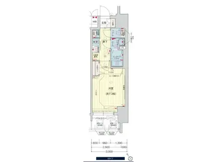 プレサンス新栄リベラ(1K/3階)の間取り写真