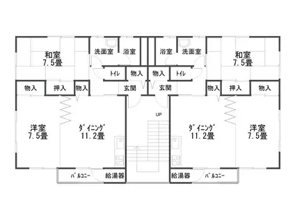 ディアコート(2LDK/1階)の間取り写真