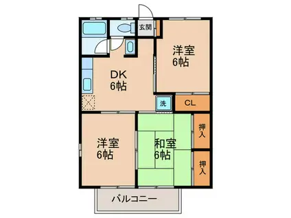 サンシャインコーポ(3DK/2階)の間取り写真