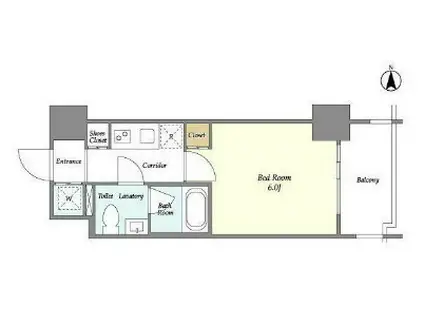 プラシア北千住(1K/5階)の間取り写真