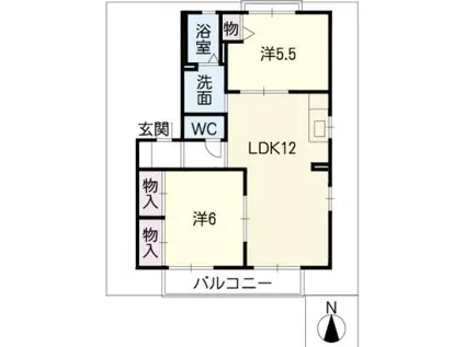 LARK(2LDK/1階)の間取り写真