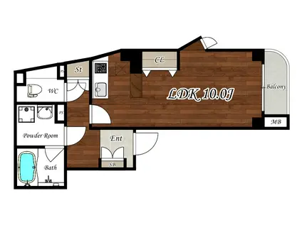 MARBLE CHOCOLAT(ワンルーム/1階)の間取り写真