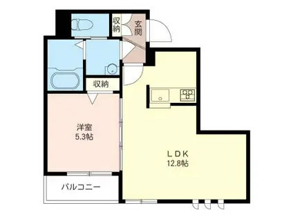 ロシェ落合南長崎(1LDK/2階)の間取り写真