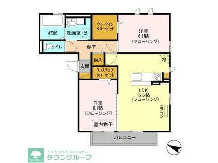 クレセール(2LDK/2階)の間取り写真