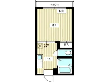 コーポレーション原II(1K/1階)の間取り写真