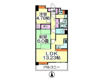 日興ビル(2LDK/2階)の間取り写真